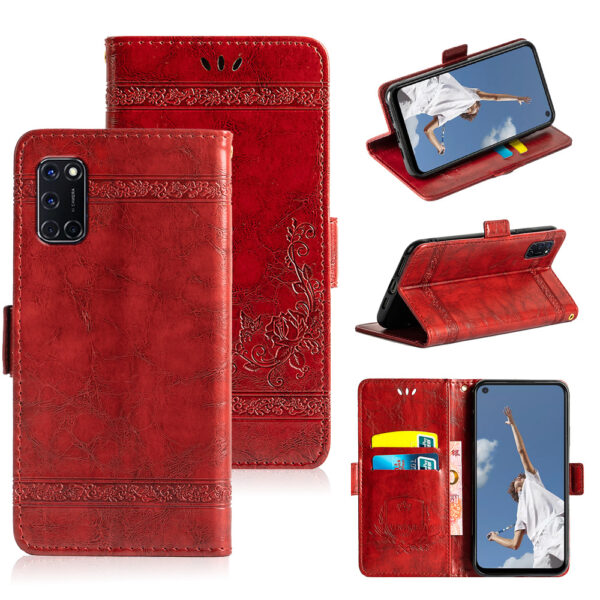 OPPO A Serie Ölwachsleder Einfach Handyhülle OPPO A72 PU #1667