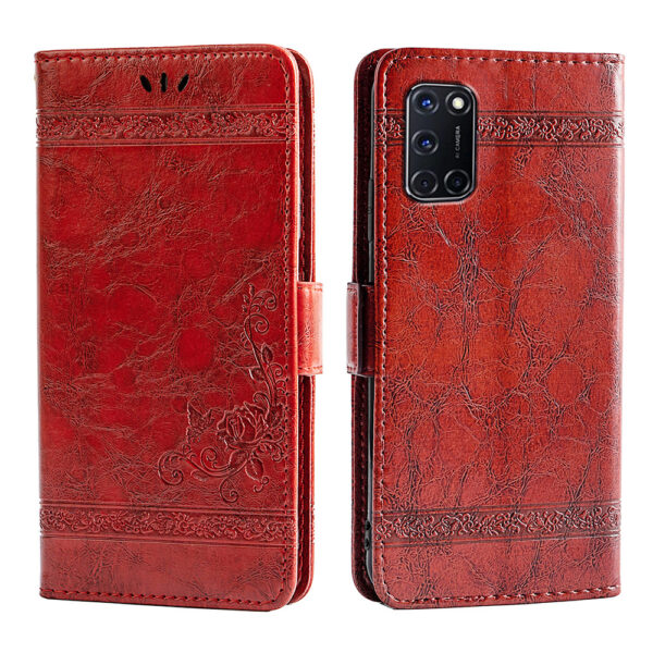 OPPO A Serie Ölwachsleder Einfach Handyhülle OPPO A72 PU #1667 – Bild 5